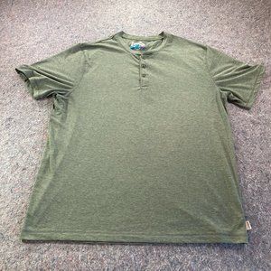 Magellan Outdoors T-Shirt Mens Size Adult XL Green Buttons Short Sleeve Classic